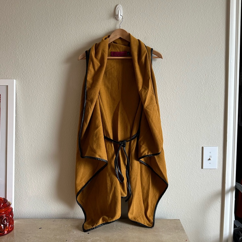 Women's Mustard Vest with Black Trim